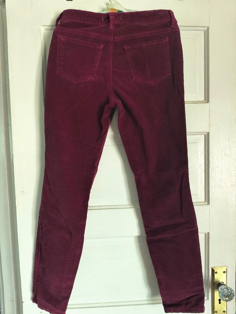 Women's Corduroy Slim Pants in Deep Burgundy